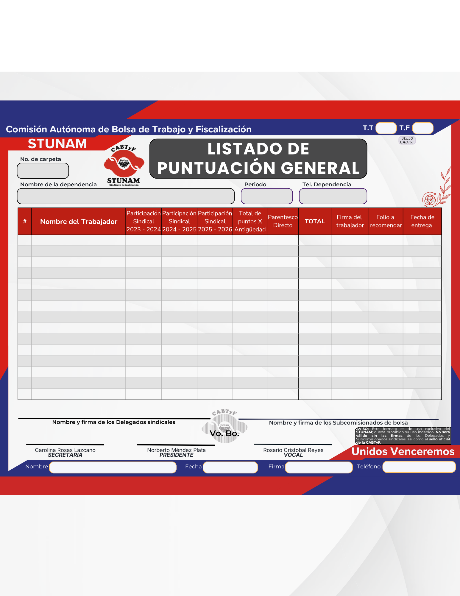Miniatura de Listado de puntuación GENERAL