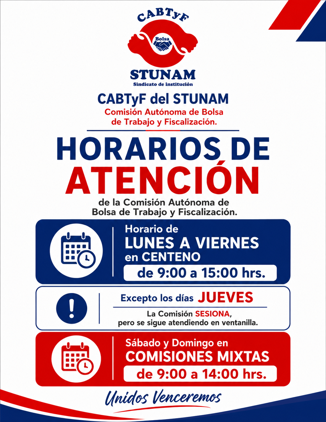 Miniatura de Horario de Atención de la CABTyF